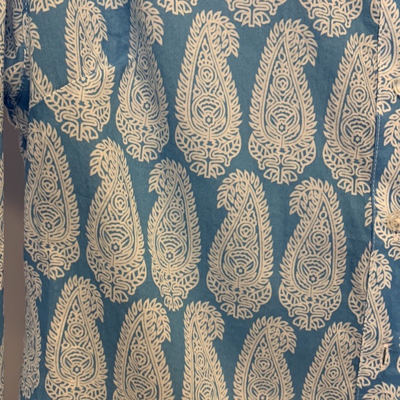 French Curve Button Up Womens Top Size Small Blue/White - Picture 3 of 10